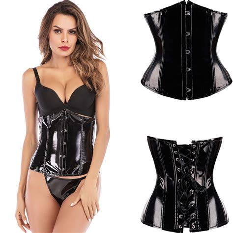 women sexy corset underbust waist cincher corsets black white red gothic corset top bustier plus
