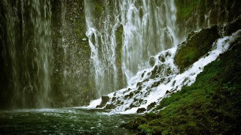 Wallpaper Waterfall Streams Rock Moss Stones Strength 1920x1080