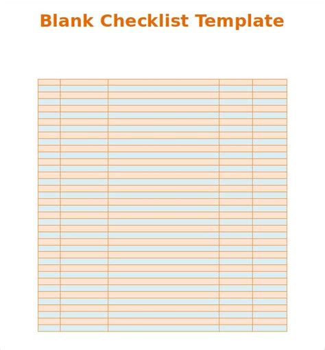 Blank Checklist Template 36 Free Psd Vector Eps Ai Word Format