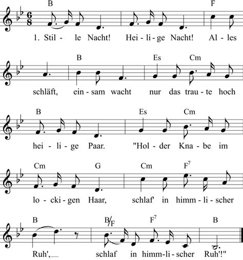 Stille nacht, heilige nacht, alles schläft, einsam wacht. Stille Nacht, heilige Nacht! - Noten, Liedtext, MIDI, Akkorde