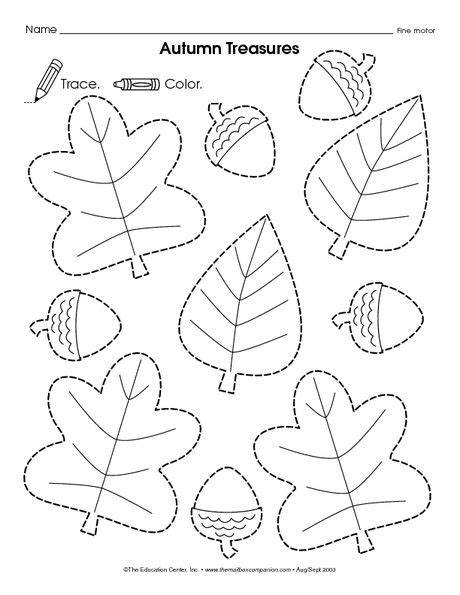 Autumn Trace Line Worksheet