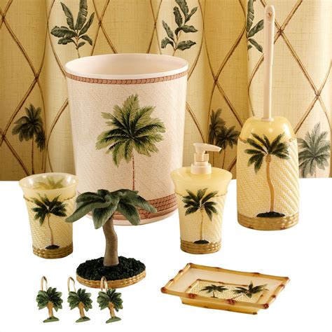 Colony palm tree tropical bath accessories. Essential Home Royal Palm Bowl Brush