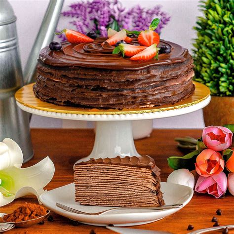 Online Yummy Triple Chocolate Crepe Cake Gift Delivery In Malaysia Fnp