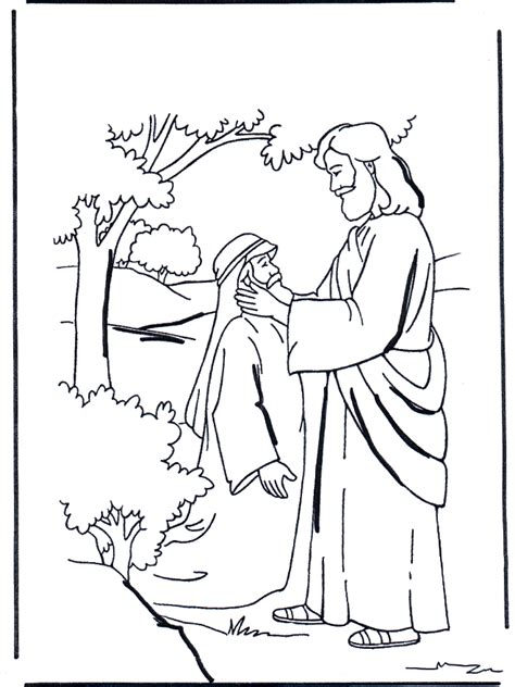 Jesus Heals The Blind Man Coloring Page Coloring Home