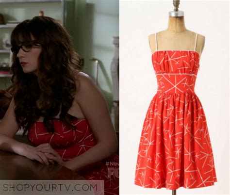 New Girl Season 5 Episode 11 Jess Red Print Dress Shop Your Tv