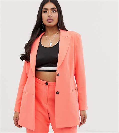 asos curve asos design curve fluro pink suit blazer modesens