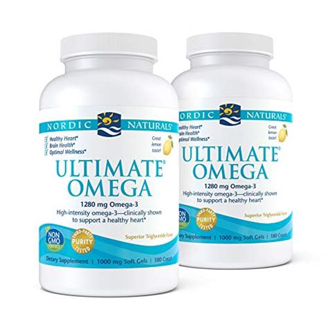 nordic naturals ultimate omega lemon flavor 1280 mg omega 3 2 pack 360 total soft gels