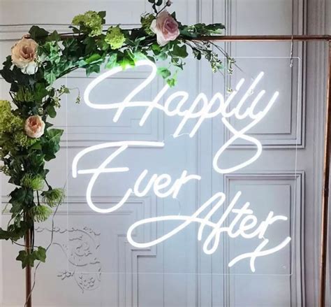 Large Happily Ever After Neon Sign Led Sign Party Neon Light Etsy