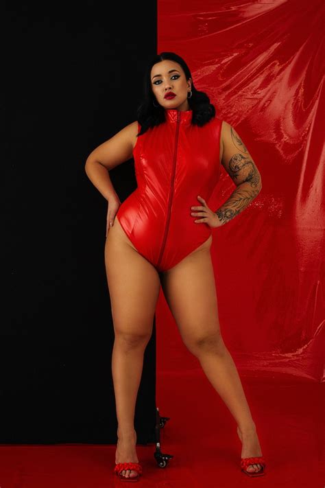 Red Plus Size Latex Bodysuit 4x Vinyl Body One Piece Sexy Xl Bodysuit Latex Opencrotch Vinyl