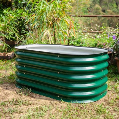 Vegega 17tall 35x2 Metal Corrugated Raised Garden Bed Dark Green