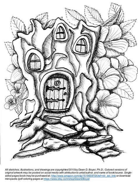 Freebie from Dawn Boyer's Fairy Houses & Fairy Doors book ... Gourd and mushrooms fairy house printable instant.