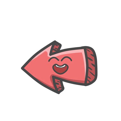 Cute Arrow Character Mascot Flat Cartoon Emoticon Vector Design