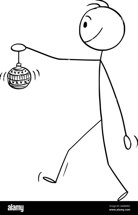 Vector Cartoon Stick Figure Drawing Conceptual Illustration Of Man
