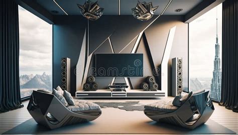 A Modern Futuristic Living Room Interior Design Futurism Decor