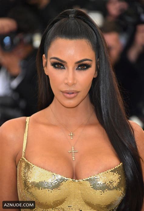 Kim Kardashian Sexy Photos In Her Golden Dress Aznude