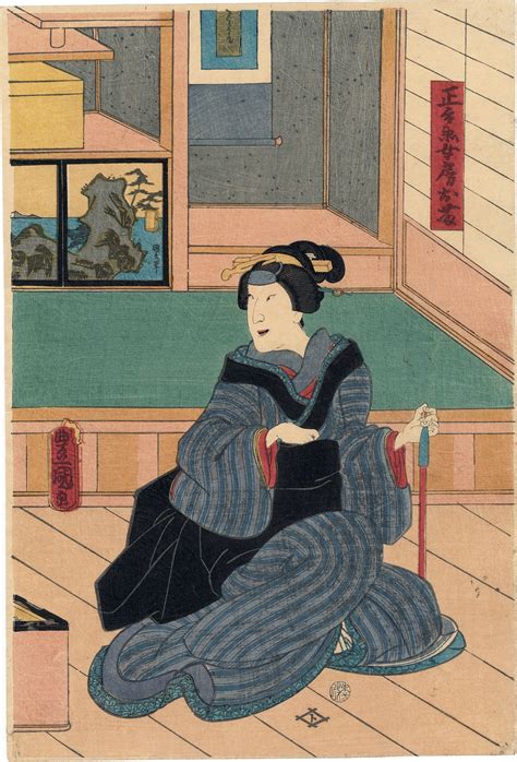 kunisada extortion scene from the kabuki play izayoi seishin egenolf gallery japanese prints