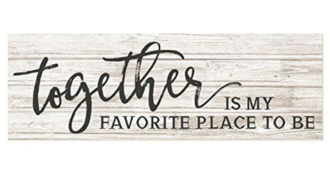 Together Is My Favorite Place To Be Rustic Wood Sign 6x18 White Mrc