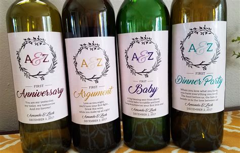 Personalized Rustic Wedding Wine Labels Gifts For Newlyweds Etsy