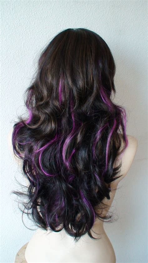 Purple Streaks With Images Purple Hair Streaks Hair Color Streaks