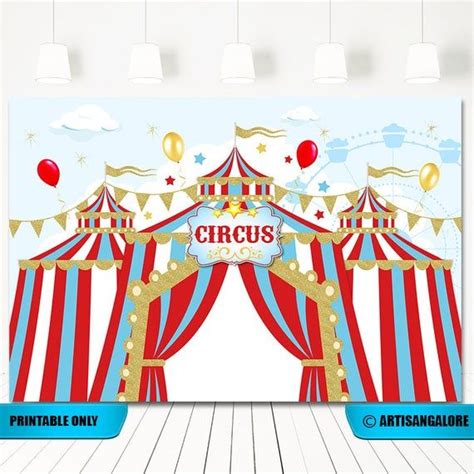 Circus Backdrop, Carnival birthday backdrop, Circus Backdrop Banner ...