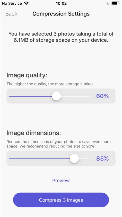 You can specify the image compression rate and the image dimensions to reduce the file size significantly. How to compress and reduce your photos file size on iPhone