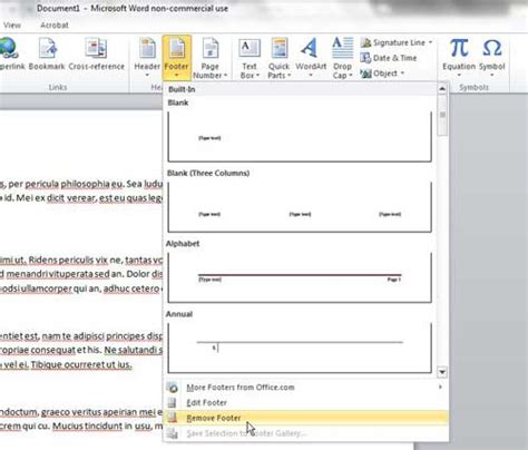 How can i change the font in the header or footer? How to Remove a Footer in Microsoft Word 2010 - Solve Your ...