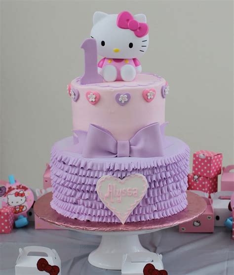 Hello kitty birthday cake are one of the most pretty and colorful cakes with white or pink base embellished with pink, red, blue and yellow colors, the different colors may be the dresses of the kitty sitting on the cake surrounds with colorful flowers or butterflies. Hello Kitty Birthday Cake! - Yelp