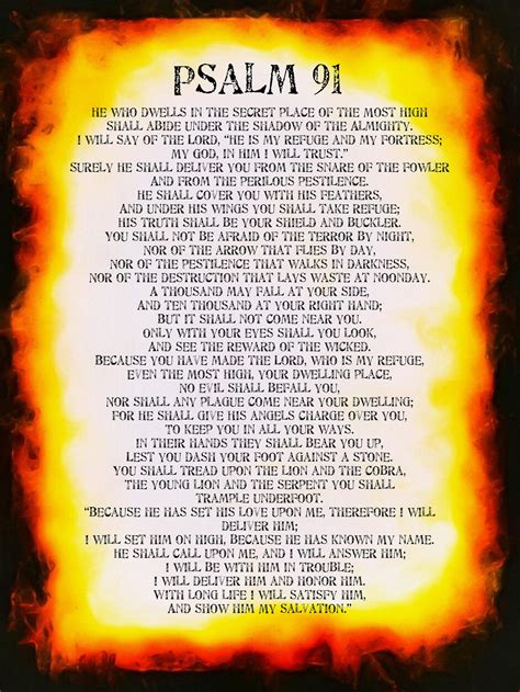 Psalm 91 Nkjv Nkjv Psalm 91 Poster Download Etsy
