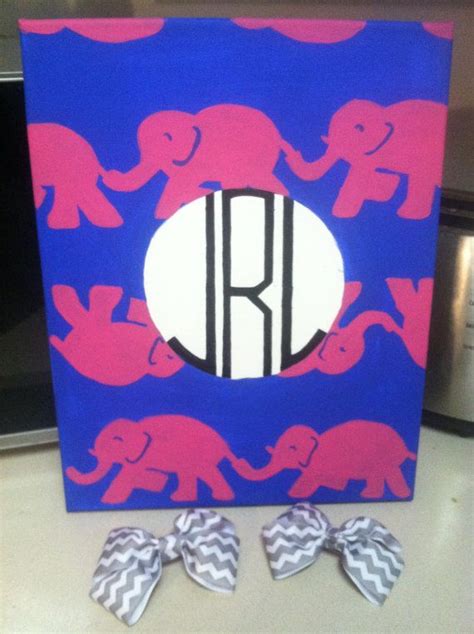 Custom Painted Lilly Pulitzer Monogrammed Canvas By Kyloveslilly 800