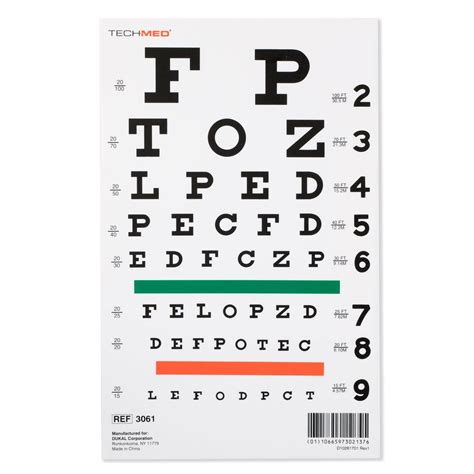 Dukal 3061 Illuminated Snellen Eye Test Chart 20 Ft
