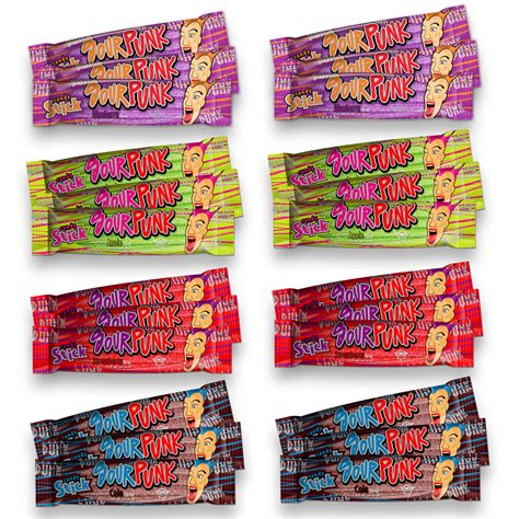 Sour Punk Mix Chewy Candy Jelly Sticks 40g X 24pcs Strawberry Apple