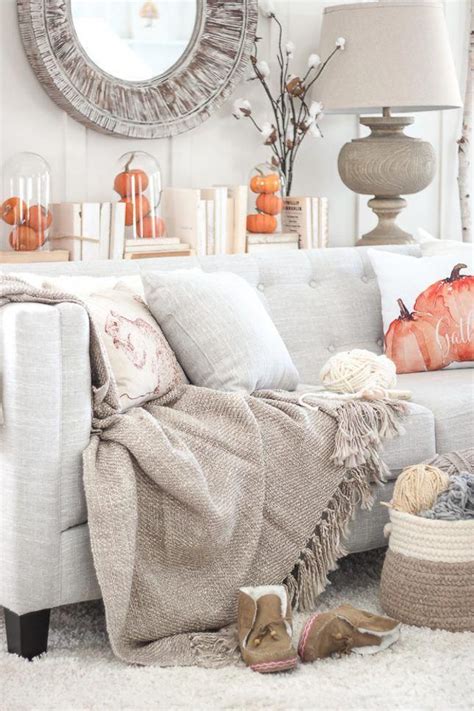 With Soft Colors And Pumpkin Accents The Space Is Perfect For Fall And