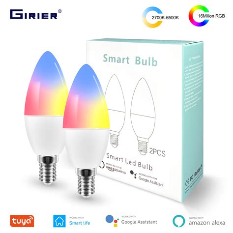 Tuya Smart Wifi Led Bulb 4w Dimmable Smart Light Bulb E14 Rgb 16