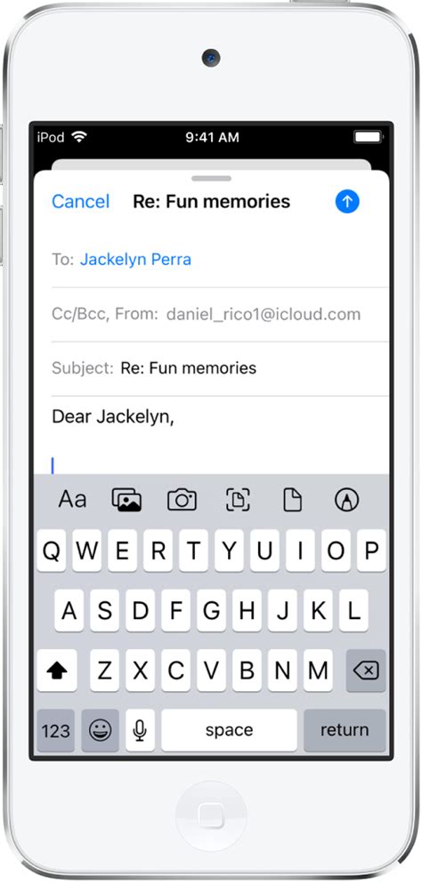 Add Email Attachments In Mail On Ipod Touch Apple Support Uk