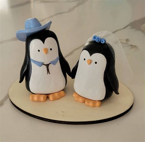 Custom Penguin Wedding Cake Topper Personalized Etsy