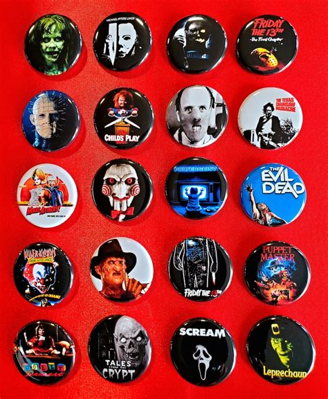 Horror Movie Pins 125 Pinback Buttons Etsy