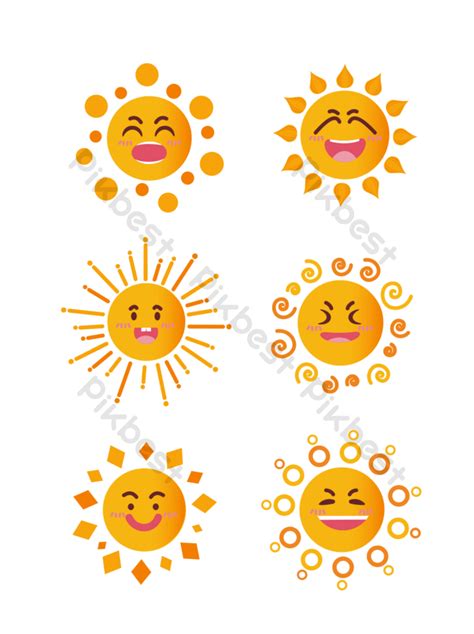 15 Vector Sun Smiley Faces Png Images Cdr Free Download Pikbest
