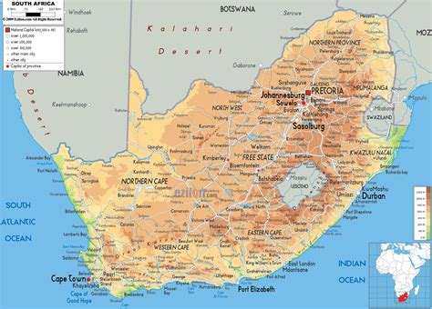 South Africa Geographical Maps Of South Africa