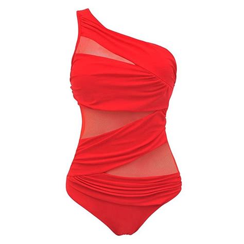 Jbeelate Women Swimsuit One Piece V Neck Tummy Control Ruched Front Low