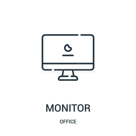 Monitor Icon Vector From Office Collection Thin Line Monitor Outline