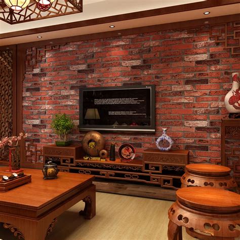 Beibehang Gray 3d Pvc Modern Brick Wallpaper For Living Room Brick