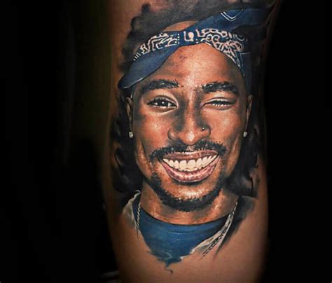 Here we have the only complete temporary tattoo set found online, featuring super realistic designs! Portrait tattoo of 2Pac by Benjamin Laukis | No. 304