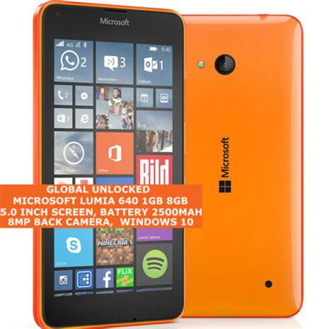 Microsoft Lumia 640 8gb Quad Core 8mp Camera 50 Windows Phone