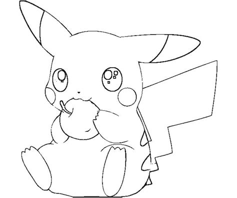 This coloring page features a picture of baby pikachu to color. Pikachu Coloring Pages Pikachu Coloring Pages Free Kids ...