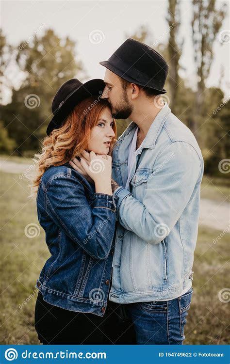 Happy Loving Couple Outdoor In Park Stock Photo Image Of Beach