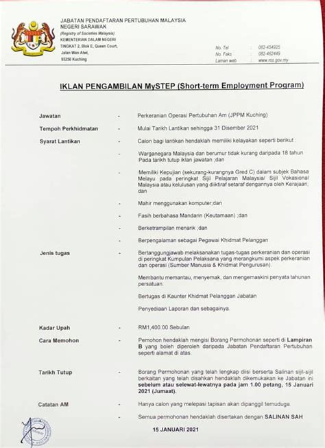 Lembaga jurutera malaysia lokasi kekosongan: Iklan Jawatan Jabatan Pendaftaran Pertubuhan Malaysia ...