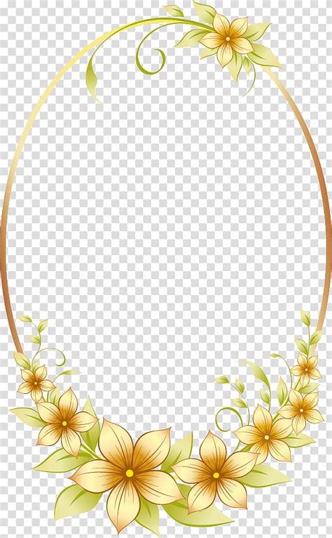 Flower Oval Frame Floral Oval Frame Plant Transparent Background PNG