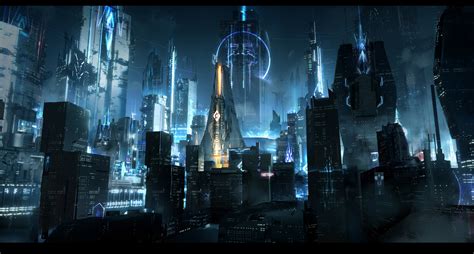 Artstation Cyberpunk Science Fiction City