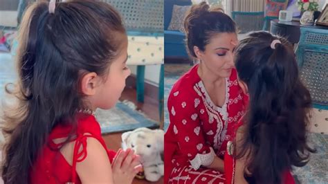 Soha Ali Khans Daughter Inaaya Follows The Navratri Colours Twins