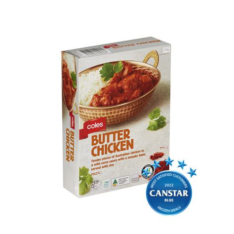 Calories In Coles RSPCA Approved Butter Chicken With Long Grain Rice